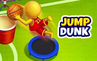 Jump Dunk is a skill-based sports game where you make amazing basketball shots while jumping on a trampoline. An addictive and fun Unblocked game for all ages!